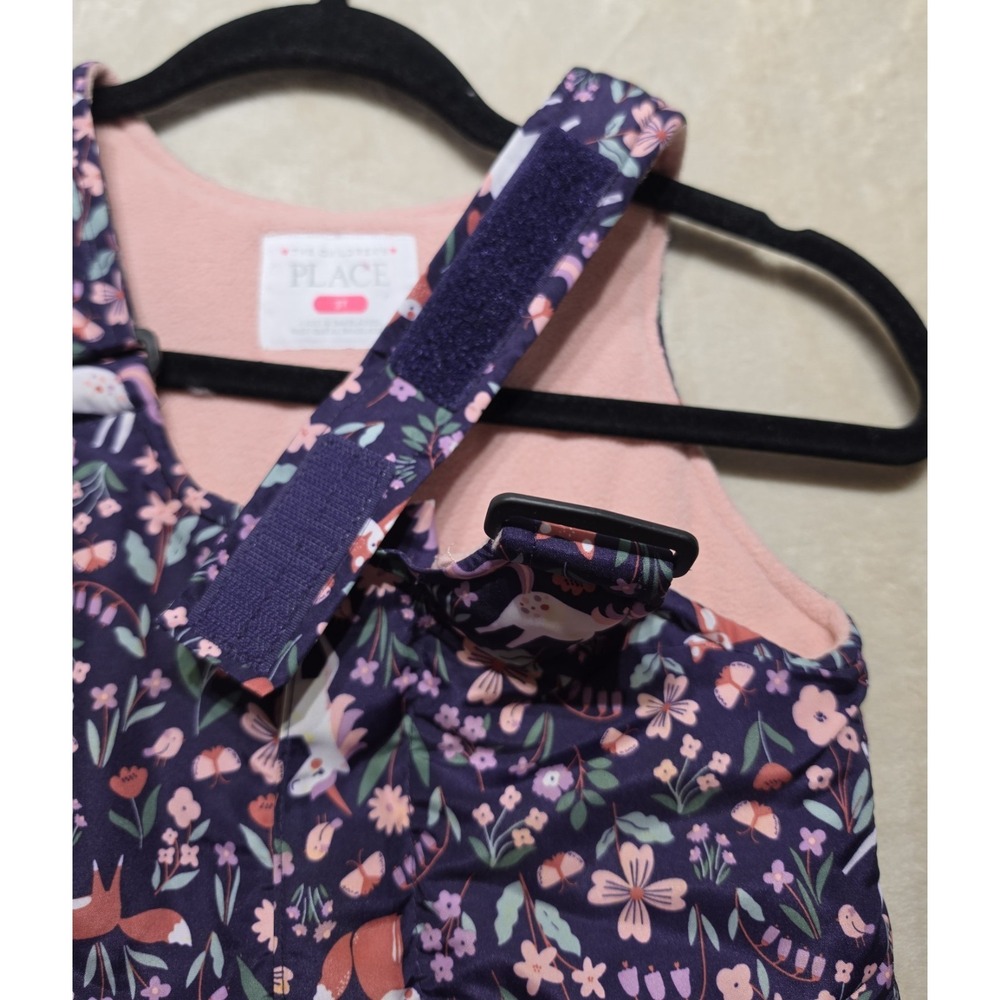 New Children's Place Overall, Toddler Girl Size 3T Print Snowsuit,‎ snow bib - Picture 3 of 9